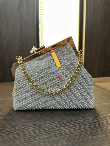 کیف مجلسی دهنه فنده نگین مرواریدی کد 546