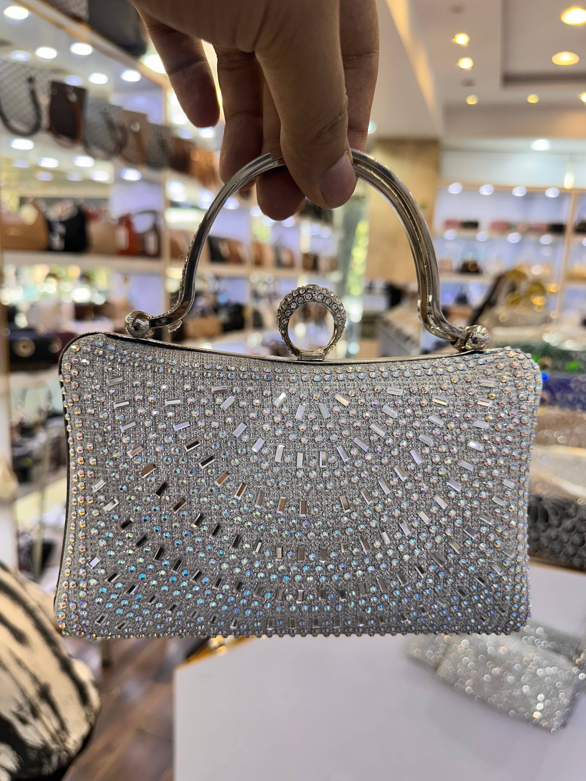 کیف مجلسی یراق نقره ای شیک کد 879
