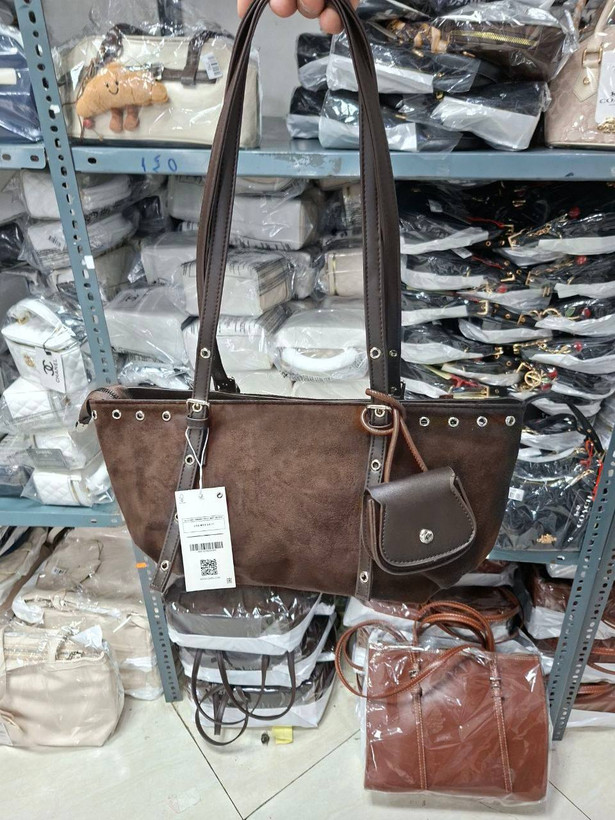 کیف جیر زنانه قهوه ای شیک متریال خارجی کد 912